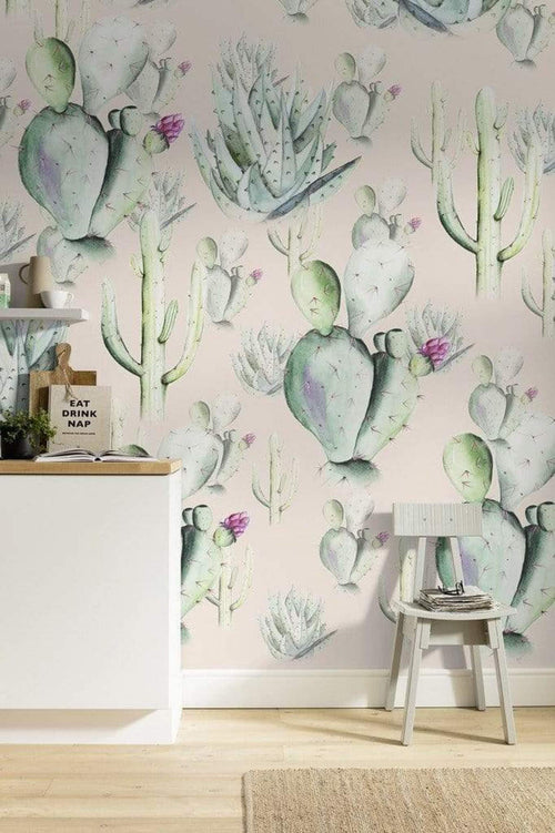 p045a vd2 komar cactus rose Fotomural Tejido No Tejido 200x250cm 2 Tiras Ambiente | Yourdecoration.es