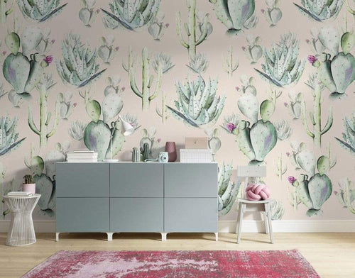 p045a vd4 komar cactus rose Fotomural Tejido No Tejido 400x250cm 4 Tiras Ambiente | Yourdecoration.es