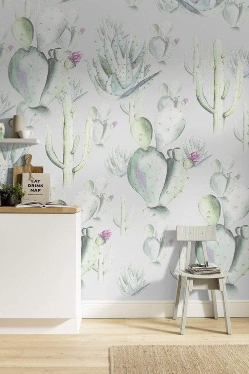 p045b vd2 komar cactus grey Fotomural Tejido No Tejido 200x250cm 2 Tiras Ambiente | Yourdecoration.es