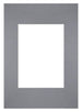 Paspartú Tamaño del Marco 21x29.7 cm A4 - Tamaño de la Foto 13x18 cm - Gris