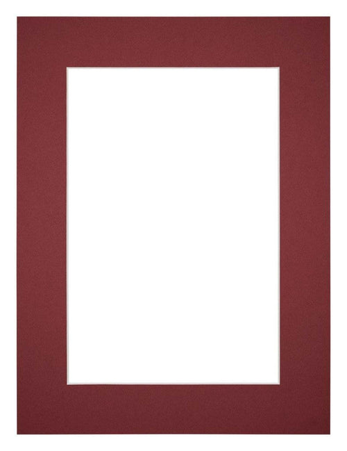 Paspartú Tamaño del Marco 18x24 cm - Tamaño de la Foto 9x13 cm - Vino Rojo