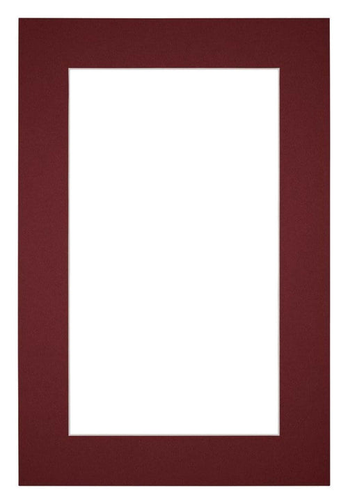 Paspartú Tamaño del Marco 60x90 cm - Tamaño de la Foto 50x80 cm - Vino Rojo