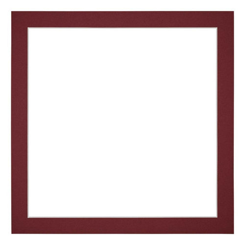 Paspartú Tamaño del Marco 30x30 cm - Tamaño de la Foto 25x25 cm - Vino Rojo