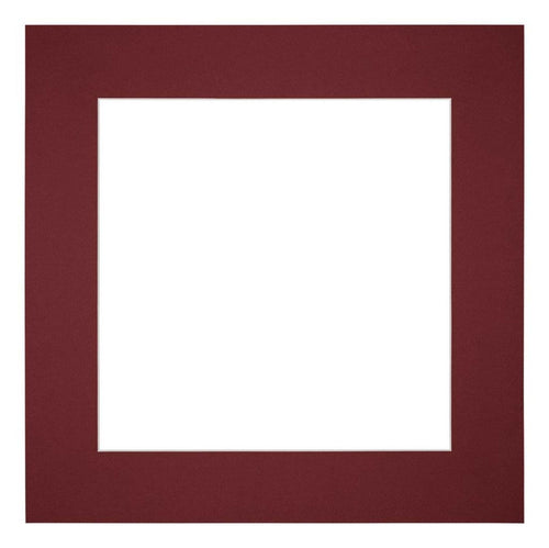Paspartú Tamaño del Marco 30x30 cm - Tamaño de la Foto 15x15 cm - Vino Rojo