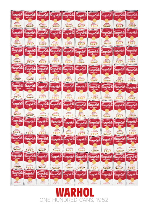 Andy Warhol One Hundred Cans 1962 Reproducción de arte 65x90cm | Yourdecoration.es