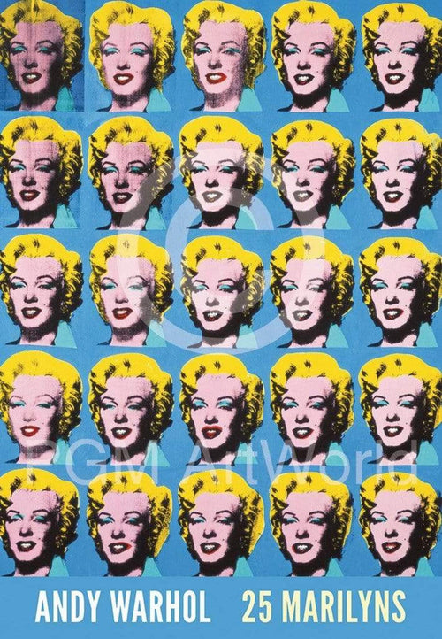 Andy Warhol 25 Colored Marilyns Reproducción de arte 45x65cm | Yourdecoration.es
