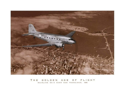 Margaret Bourke White  Mainline DC 3 over San Francisco Reproducción de arte 70x50cm | Yourdecoration.es