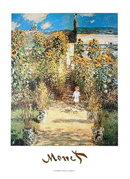 Claude Monet The Monet's Garden at Vétheuil Reproducción de arte 50x70cm | Yourdecoration.es