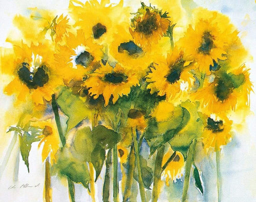 Christa Ohland Sonnenblumenfeld Reproducción de arte 12x90cm | Yourdecoration.es