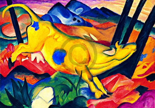 Franz Marc Die gelbe Kuh Reproducción de arte 100x70cm | Yourdecoration.es