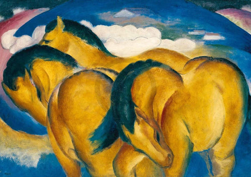 Franz Marc Die kleinen gelben Pferde Reproducción de arte 29.7x21cm | Yourdecoration.es