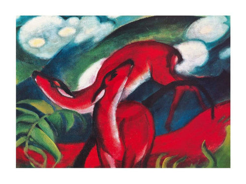Franz Marc The red Deer Reproducción de arte 80x60cm | Yourdecoration.es