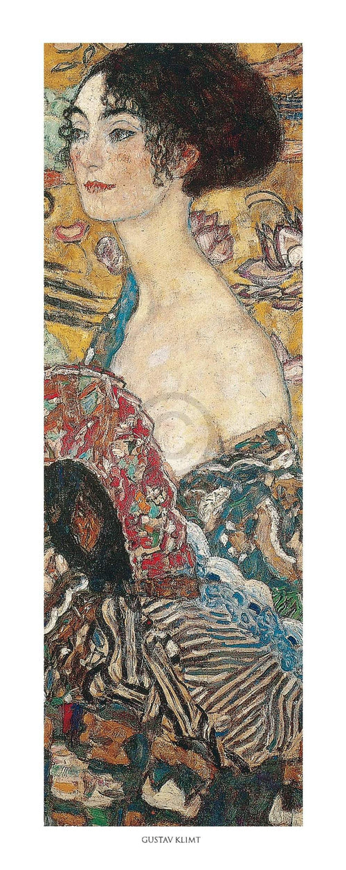 Gustav Klimt Segnora con ventaglio Reproducción de arte 20x50cm | Yourdecoration.es