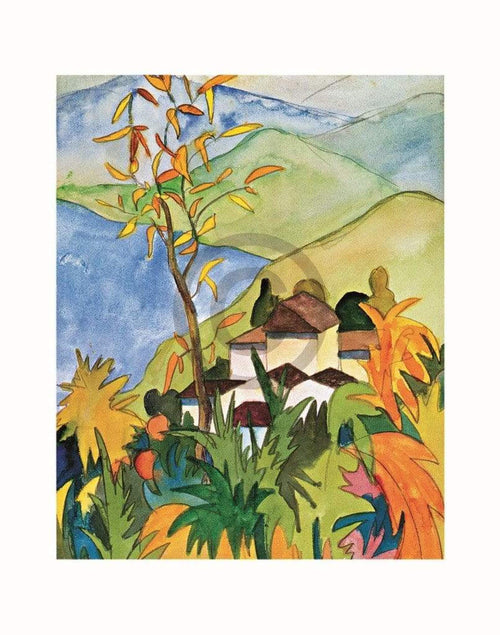 Hermann Hesse Dorf über dem See Reproducción de arte 56x71cm | Yourdecoration.es
