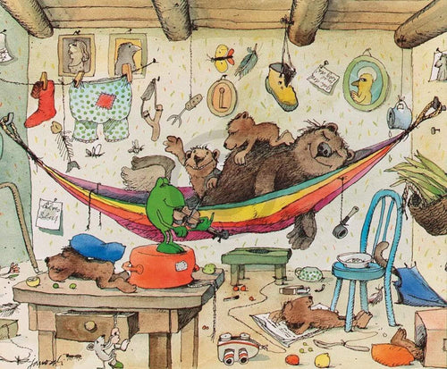 Janosch Bären Familie Reproducción de arte 58x48cm | Yourdecoration.es