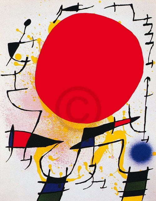 Joan Miro Le soleil rouge Reproducción de arte 60x80cm | Yourdecoration.es