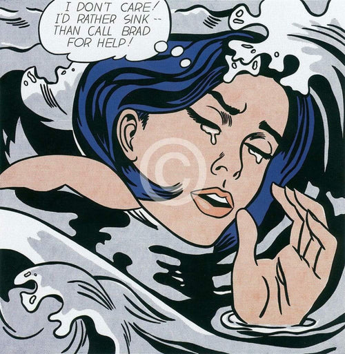 Roy Lichtenstein Drowning Girl small Reproducción de arte 28x35.5cm | Yourdecoration.es