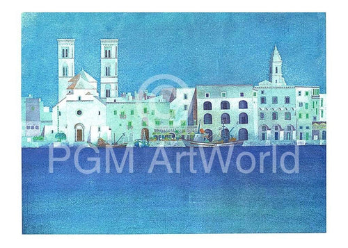 Ralf Westphal Weisse Hafenstadt in Apulien Reproducción de arte 40x30cm | Yourdecoration.es