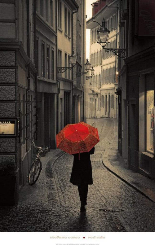 Stefano Corso Red Rain Reproducción de arte 61x96cm | Yourdecoration.es