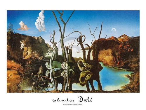 Salvador Dali Reflections of Elephants Reproducción de arte 80x60cm | Yourdecoration.es