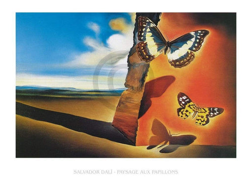 Salvador Dali Paysage aux Papillons Reproducción de arte 80x60cm | Yourdecoration.es