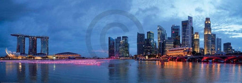 Shutterstock Panorama of Singapore Reproducción de arte 95x33cm | Yourdecoration.es