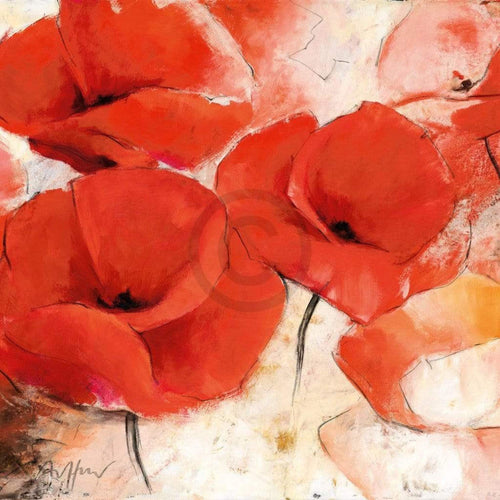 Thomas Aeffner Mohnwiese Reproducción de arte 98x98cm | Yourdecoration.es