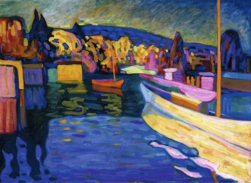 Wassily Kandinsky Herbstlandschaft mit Booten Reproducción de arte 80x60cm | Yourdecoration.es