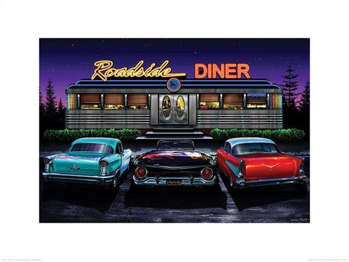 Pyramid Roadside Diner Helen Flint Reproducción de arte 60x80cm | Yourdecoration.es