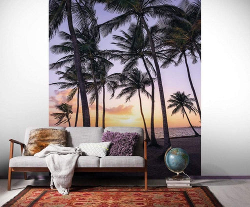 sh022 vd2 komar palmtrees on beach Fotomural Tejido No Tejido 200x250cm 2 Tiras Ambiente | Yourdecoration.es