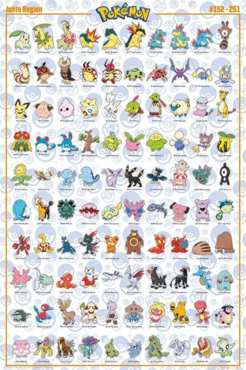 Póster Pokemon Johto Pokemon 61x91,5cm
