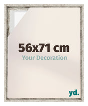 Lyon MDF Marco Flotante 56x71cm Blanco Vintage Delantera Tamano | Yourdecoration.es