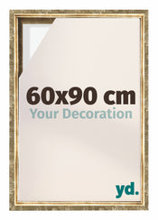 Lyon MDF Marco Flotante 60x90cm Dorado Antiguo Delantera Tamano | Yourdecoration.es