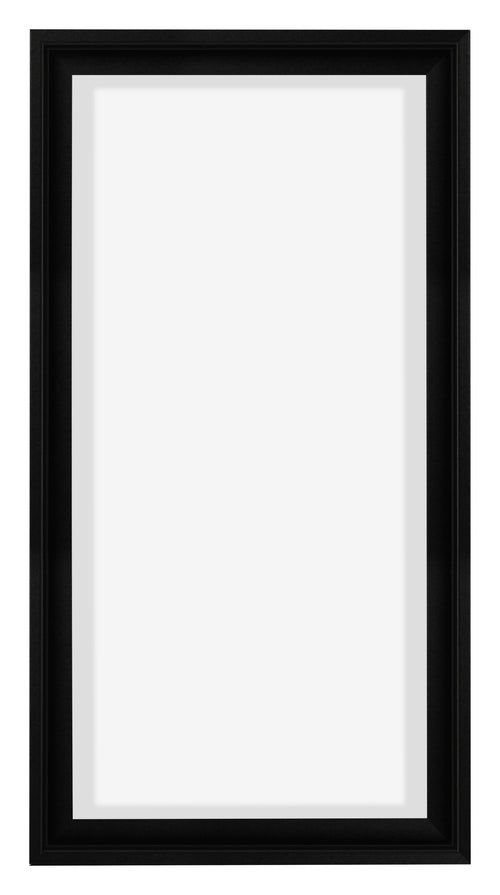 Lyon MDF Marco Flotante 1 2 Negro Mate Delantera | Yourdecoration.es