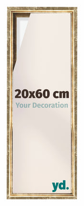 Lyon MDF Marco Flotante 20x60cm Dorado Antiguo Delantera Tamano | Yourdecoration.es