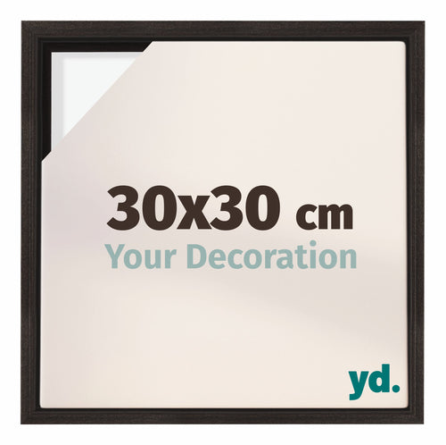 Lyon MDF Marco Flotante 30x30cm Roble Oscuro Delantera Tamano | Yourdecoration.es