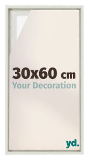 Lyon MDF Marco Flotante 30x60cm Blanco Lavado Delantera Tamano | Yourdecoration.es