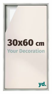 Lyon MDF Marco Flotante 30x60cm Plateado Mate Delantera Tamano | Yourdecoration.es