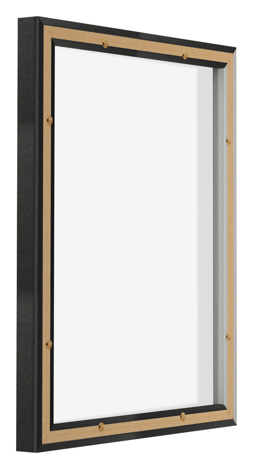 Lyon MDF Marco Flotante 4 5 Negro Mate Trasera Oblicuo | Yourdecoration.es