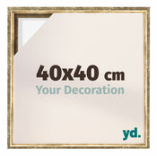 Lyon MDF Marco Flotante 40x40cm Dorado Antiguo Delantera Tamano | Yourdecoration.es