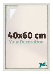 Lyon MDF Marco Flotante 40x60cm Blanco Lavado Delantera Tamano | Yourdecoration.es