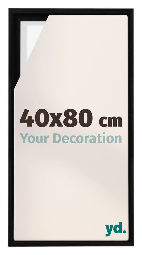 Lyon MDF Marco Flotante 40x80cm Negro Mate Delantera Tamano | Yourdecoration.es