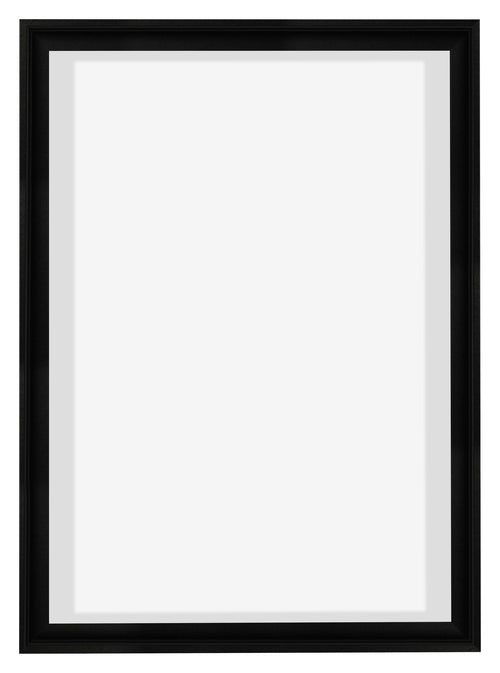 Lyon MDF Marco Flotante 5 7 Negro Mate Delantera | Yourdecoration.es