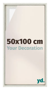 Lyon MDF Marco Flotante 50x100cm Blanco Lavado Delantera Tamano | Yourdecoration.es