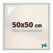 Lyon MDF Marco Flotante 50x50cm Blanco Mate Delantera Tamano | Yourdecoration.es