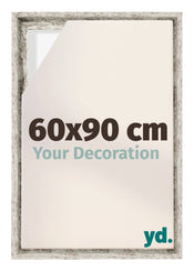 Lyon MDF Marco Flotante 60x90cm Blanco Vintage Delantera Tamano | Yourdecoration.es