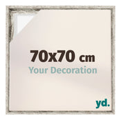 Lyon MDF Marco Flotante 70x70cm Blanco Vintage Delantera Tamano | Yourdecoration.es