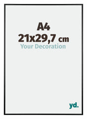 Austin Aluminio Marco de Fotos 21x29 7cm Negro muy brillante Parte delantera Tamano | Yourdecoration.es