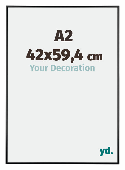 Austin Aluminio Marco de Fotos 42x59 4cm Negro muy brillante Parte delantera Tamano | Yourdecoration.es