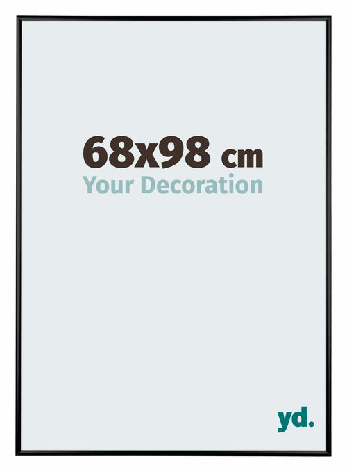 Austin Aluminio Marco de Fotos 68x98cm Negro Brillante Delantera Tamano | Yourdecoration.es